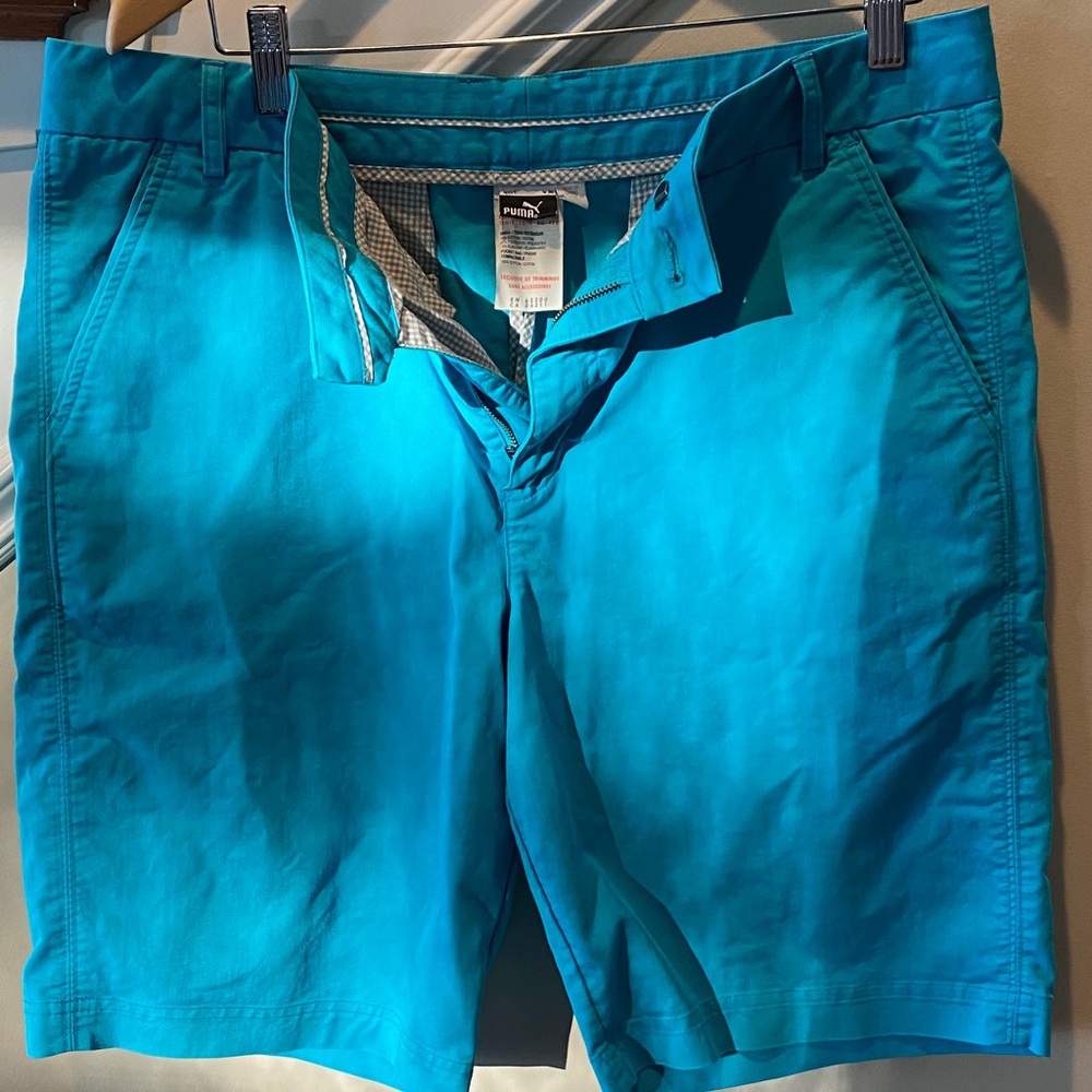 Puma Vibrant Turquoise Flat Front Shorts